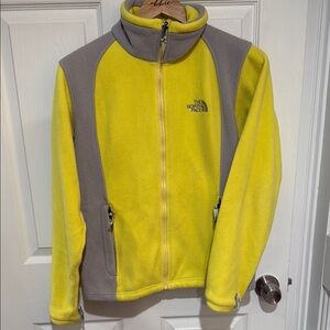 The North Face Yellow and Gray Fleece Jacket